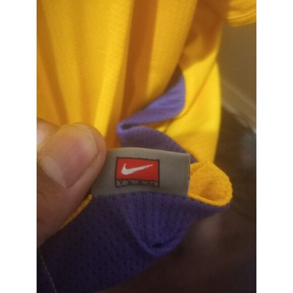 Nike Team LSU Tigers Shirt 3XL Yellow Nike Fit Dry Polo Golf Football Sideline - Picture 7 of 13